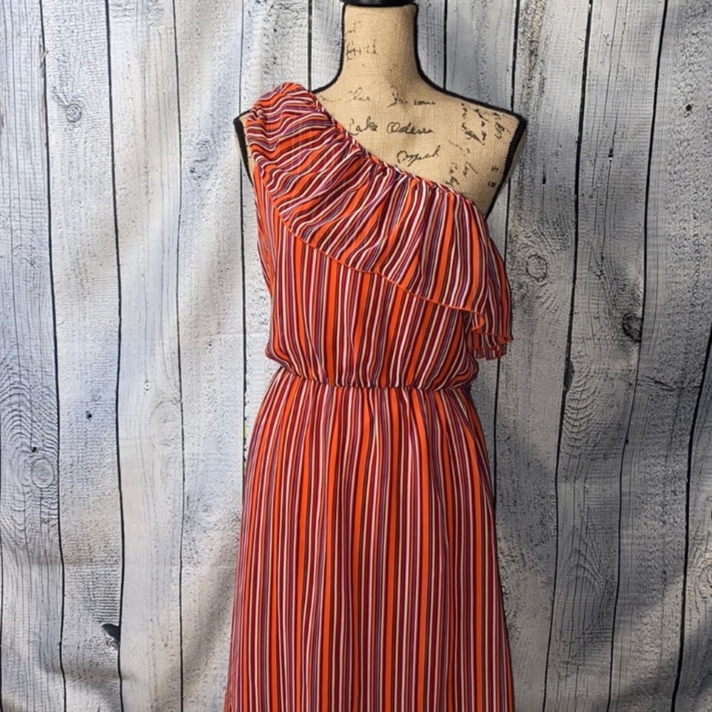 Bijou Bijou One Shoulder Striped Ladies Dress 16